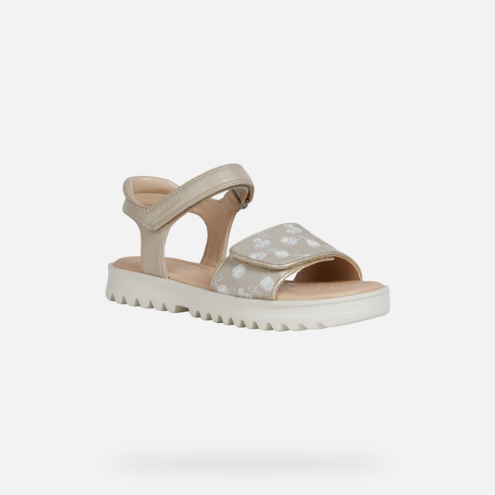 Geox Sandals Beige Coralie - Geox Girls Shoes - GRDKPH759